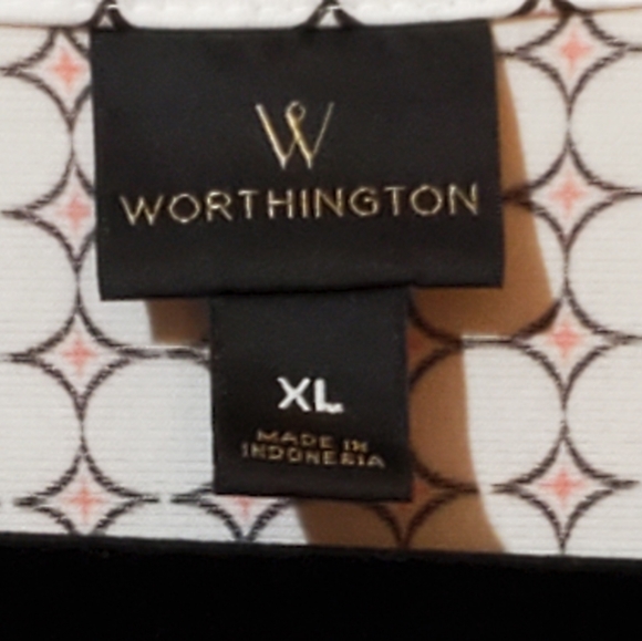 Worthington Blouse Butterfly Sleeves Navy, White, & Red Size XL - Picture 4 of 5